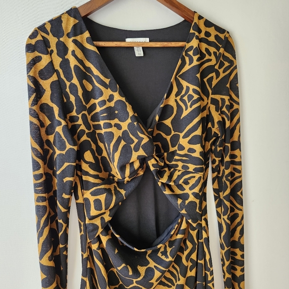 Topshop Twist Front Bold Animal Print Maxi Dress size 10 Tall - Picture 5 of 11